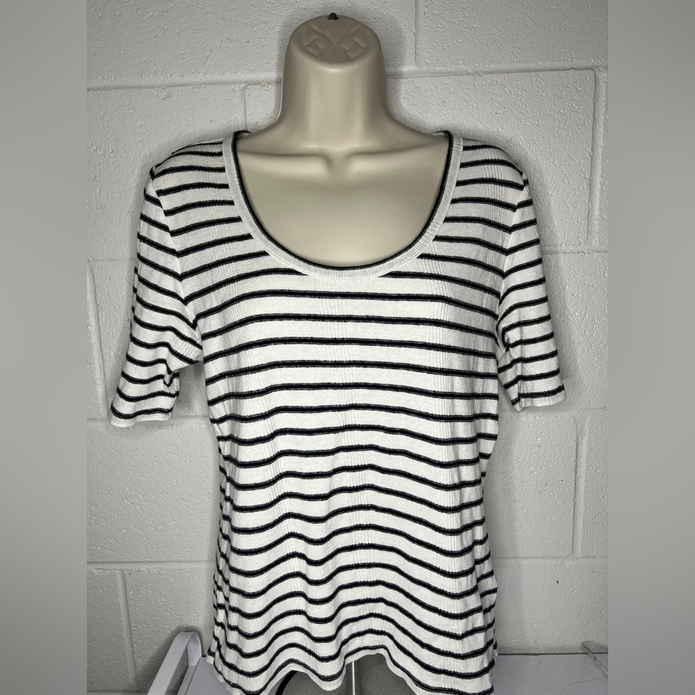 Everlane Scoop Neck Stripped Tee Women’s Large